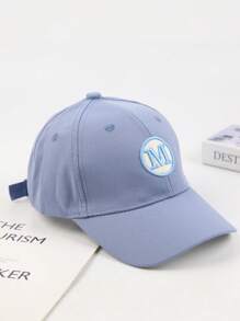 1pc M-Letter Children's Adjustable Baseball Cap, Breathable Lightweight Absorbent Soft Simple Casual Suitable For Walking, Daily, Vacation, Outdoor, Gift
