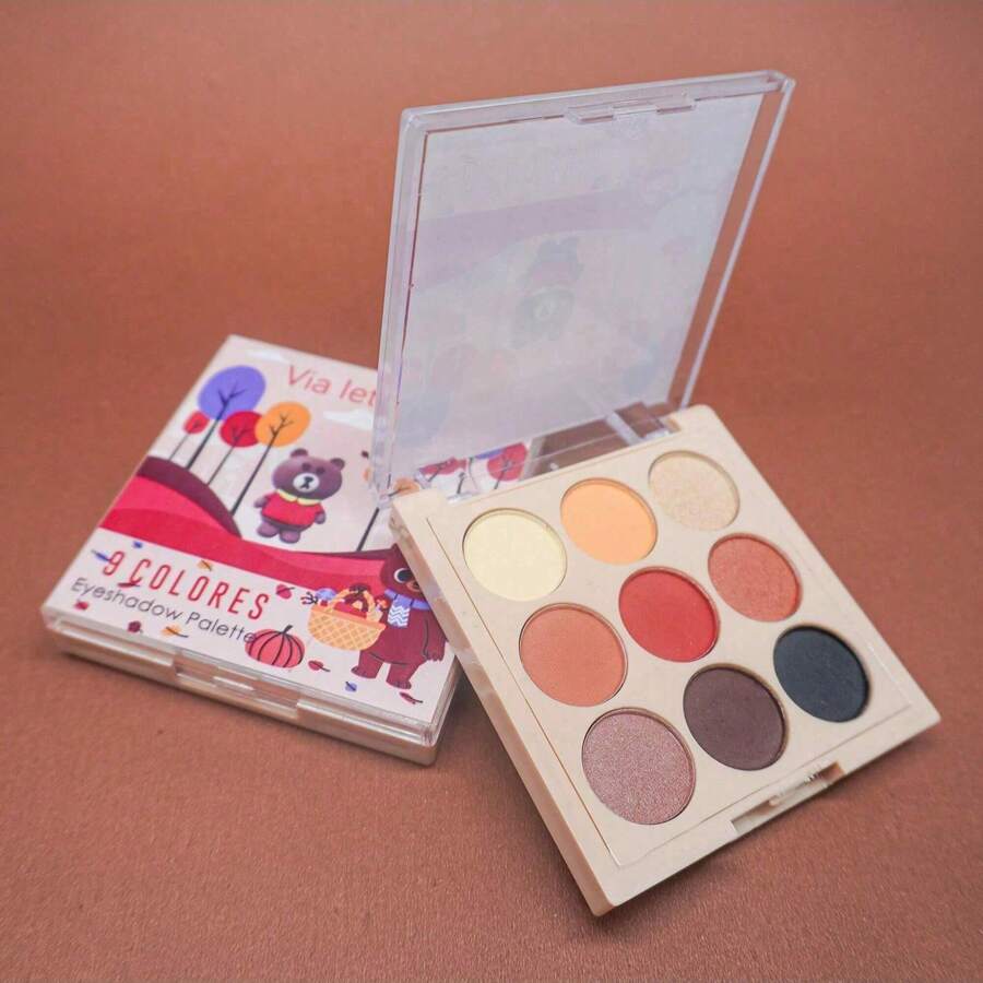 Paleta Sombras de Ojos 9 Colores Maquillaje Ojos Portatil ViaL, Vibrantes - Acabados Mate y Brillante, Tonos Arcoíris de Coral, Pigmentación Rica para Miradas Deslumbrantes P, acabado mate natural tono de color arco iris tono de color coral rica representación de colores - color-XX - Ver 1