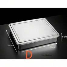 不锈钢提拉米苏托盘、长方形盘子、蛋糕和甜点盛放容器 - 銀色 - 查看 22