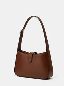 时尚轻便高端法棍包，配有可调节肩带和优雅扣封口，多功能单肩/斜挎包适合外出、约会、摄影、通勤、工作、度假和日常使用。 - 咖啡棕 - 查看 4