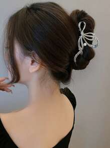 1pc Women's Elegant Bowknot Hair Claw Clip, Large Tail Design For Updo, High-End Chic Niche Hairpin Hair Clips Hair Jaw Clip Hair Clamps Hair Clutch Hair Clip