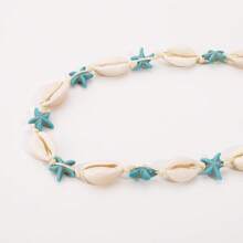 1pc Handmade Bohemian Starfish Shell Necklace, Suitable For Women To Wear In Summer, Beach, Travel - Starfish Shells - View 4