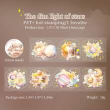 1 rol aquarel tie-dye folie decoratieve tape, Galaxy thema Engels alfabet voor scrapbooking