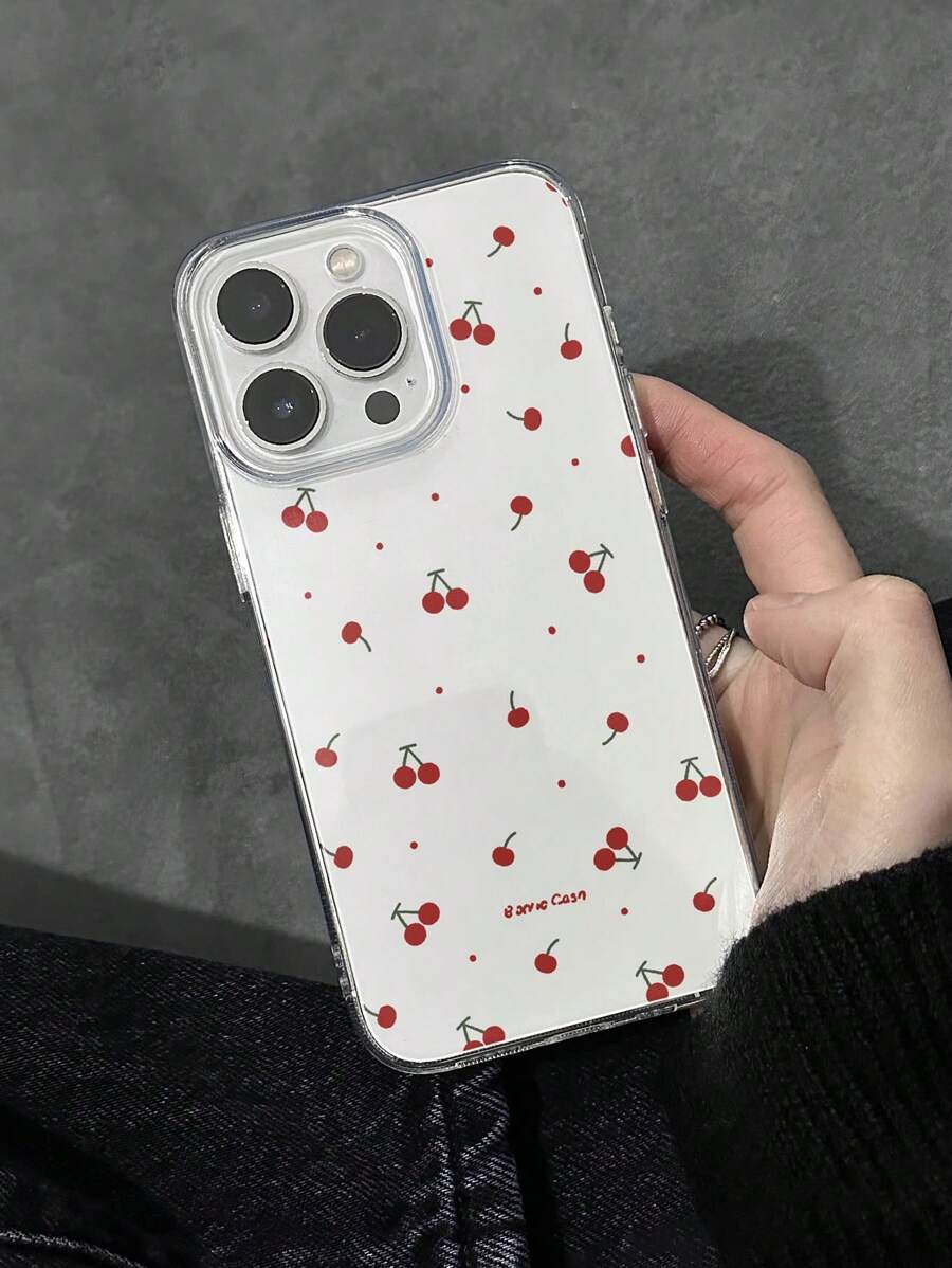1 件白色带樱桃红 适用于苹果手机壳，GUCADI - 彩色 - 查看 1