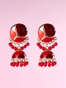 FANYINAN 2025 New Bohemian Style Colored Birdcage Drop Earrings With Faux Agate Beads For Women