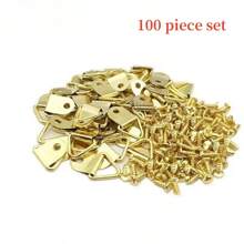 100pcs Triangle D-Ring Frame Hardware Hooks, Triangle Hanging Screw Eyelets, Suitable For Canvas Wall Decor