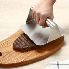1 pieza Prensa para hamburguesas estilo smash, aplastador de hamburguesas para plancha, prensa de hamburguesas de acero inoxidable resistente y suave para parrilla, filete, tocino, jamón y sándwich a la plancha - antiadherente y apto para lavavajillas