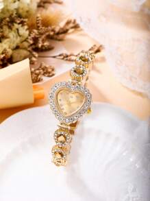SOKI SOKI Nuevo reloj de mujer con diamantes de imitación Elegante moda lleno de diamantes de imitación-calcedonia Reloj de cuarzo para mujer Pulsera Reloj perfecto para todas las ocasiones como un regalo de joyería para madres y novias, perfecto para todas las vacaciones