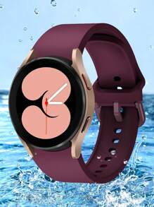 1 包简约纯色表带，柔软硅胶表带，防水黑色表带，兼容 Galaxy Watch 4/5、Galaxy Watch 3、Galaxy Watch，20 毫米柔性硅胶运动表带，男女通用（仅表带，无手表）