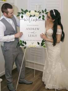1pc Display Easel Stand, Folding Easels For Display, Portable Tripod Display Easel, White Adjustable Metal Easel For Wedding Sign, Posters, Painting