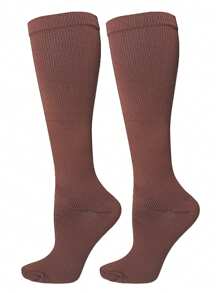 6 pares de calcetines de compresión con iones de cobre para deportes, hombres y mujeres, para ciclismo, fútbol, baloncesto, protección, de unicolor, largos