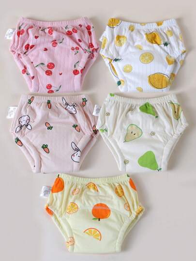 3/5 Stücke Neugeborenen Töpfchen Trainings Hosen, waschbare leichte Sommer Lern Hosen, Baby Stoffwindeln, wiederverwendbare Windeln, Baby Windel Unterwäsche, dünn atmungsaktiv weich und bequem, geeignet für Töpfchen Training, passend für Baby Jungen und Mädchen, verschiedene Kombinationen, Outdoor Aktivitäten, Neugeborenen Grundausstattung