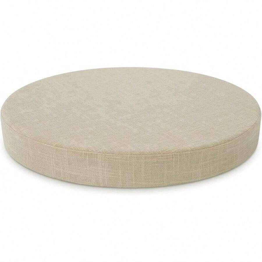 Round Chair Seat Cushion Pad 16 Inch For Circle Stool Chairs Non Slip Decorative Foam Cushion Pillow, 1 Piece, 16 X 16 Inches, White Beige - 米色 - 查看 1