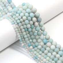 1pc Rutilated Quartz Beaded String, 4mm/6mm/8mm/10mm Beads - Frosted Amazonite - View 4