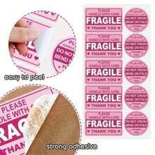 10pcs/Set Fragile Item Usage And Precaution Prompt Sticker Labels, Fragile Label Stickers, Fragile Goods Transportation Reminder Stickers - Multicolor - View 2