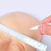 Juego de bolígrafos marcadores de cejas blancos, herramienta de posicionamiento de maquillaje permanente con regla, pluma marcadora de piel para tatuaje, pluma con regla para líneas de posicionamiento de maquillaje permanente - Multicolor - Ver 5