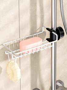 1/2pcs Faucet Stand With Sponge Holder, Soap And Brush Tray - Height And Direction Adjustable, Perfect For Bathroom And Shower Storage Of Towels And Shampoo, Bathroom Accessories - Multicolor - View 4