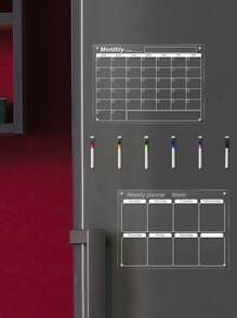 1pc acryl whiteboard, transparant patroon memobord, herbruikbare magnetische planner en planningsbord voor koelkast