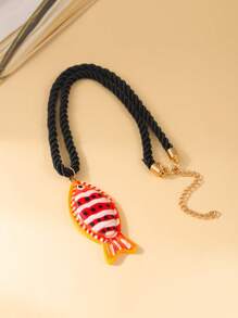 2025 Circular Beaded Crab Pendant Necklace - Whimsical Cute Animal Jewelry For Spring Summer, Lightweight Beach Vacation & Seaside Daily Wear - Fish - View 13