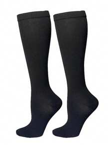 6 pares de calcetines de compresión con iones de cobre para deportes, hombres y mujeres, para ciclismo, fútbol, baloncesto, protección, de unicolor, largos