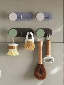 1 个铁质金属粘合挂钩，易于安装，无需钻孔，适用于浴室、卫生间、厨房、卧室，多用途挂钩，用于悬挂衣服、毛巾、浴袍、浴室配件 - 彩色 - 查看 3