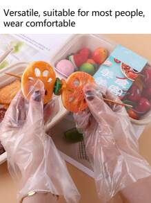 100pcs/Pack Disposable Gloves, Outdoor Catering, Baking, Beauty Salon, Cleaning, Kitchen, Sanitary PE Gloves, Transparent Protective Gloves, Suitable For Household, Restaurant, Street Stall, Salon