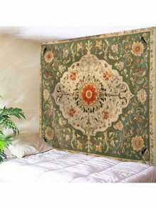 1pc Bohemian Mandala Printed Wall Tapestry, Modern Polyester Square Wall Hanging Decor For Room, Living Room, Bedroom