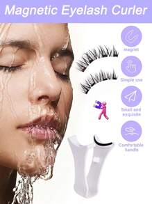 1 件白色磁性睫毛夹工具，小巧便携，可重复使用，升级版磁性睫毛夹（无睫毛，仅用于展示效果！不适合初学者） - 白色 - 查看 6