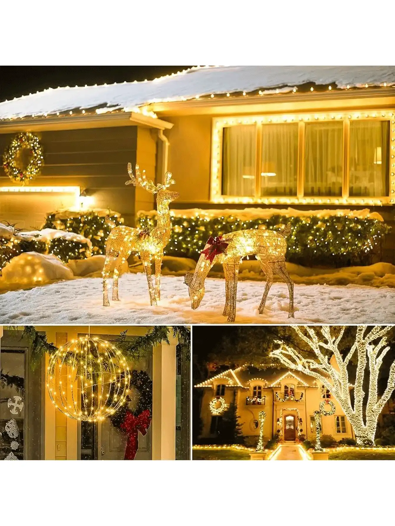 1pc 3/5/10/20/30M 30/50/100/200/300 LED Solar Fairy Copper Wire Lights, 8 Modes Of Outdoor Copper Wire String Lights, Mini LED Lights Used For Christmas Gardens, Terraces, Trees, Parties, Courtyards, Wedding Decorations