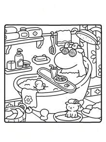 1pc Cozy Friends Coco Coloring Book Featuring Super Cute Animal Characters In Cozy Hygge Moments For Relaxation Children's Gifts, Cute Cartoon Coloring Books Gifts Toys For Girls And Boys Teen Kids Toys Wyo Colouring Book - Multicolor - View 9