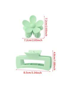 6pcs Retro Simple Matte Colorful Floral Square Hair Clips For Women, Daily Hairstyle, Shower, Updo, Hair Accessory, Fashion, Versatile, Suitable For Valentine's Day, New Year, Ramadan, Mother's Day, Pride Month, Back To School, Easter Gifts