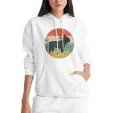 Womens French Bulldog Hoodies Pullover Sweatshirts Long Sleeve Hoodie - White - View 1
