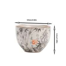 1 件汝窑墨竹裂釉茶杯，陶瓷茶具茶杯，主人和客人用，容量 60 毫升，功夫茶 - 彩色 - 查看 2