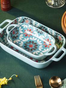 1/2 Bát đựng súp phong cách Bohemian bằng gốm sứ vẽ tay, bát đựng salad, đĩa đặc biệt, bát đựng mì, bát đựng bánh nướng, đồ dùng ăn uống cổ điển thích hợp cho gia đình, tiệc tùng, sử dụng tại nhà hàng, bữa tối gia đình, tiệc sinh nhật, tặng quà, khay nướng vui nhộn - Bát nướng Bohemian - Xem 14