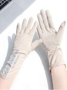 1 Pair Women's Summer Outdoor Sports Cycling Anti-Slip Touchscreen Gloves - Beige - View 3