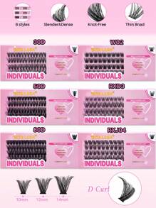 RITALASH 48/80PCS D Curl RITALASH Cluster Lash DIY 6 Styles Eyelash Extensions D Curl Long Individual Lashes Mixed Tray Lash Clusters Extensions DIY Cluster Lash At Home Lash Clusters,Eye Lash Clusters,Individual Eyelashes,Lashes,Fake Lashes