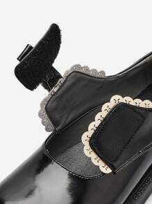 Balabala Zapatos de princesa para niñas Otoño 2024 Nuevos zapatos para niños Artístico estilo retro con moño Zapatos para bebé