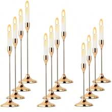 Set Of 30 Golden Cone-Shaped Candle Holders, Perfect For Romantic European-Style Candlelit Dinners, Wedding Decorations, Room Decor, Home Decor, And Various Festive Table Decorations - Ideal For Christmas, Halloween, Easter, Diwali, Thanksgiving, Weddings, Banquets, Parties, Home And Hotel Decor, Durable, Easy To Assemble, (Candles Not Included) Gifts Birthday Graduation