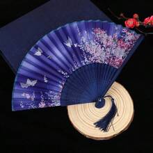 1pc Classical Vintage Style Hand Fan, Portable Foldable Handheld Fan, Random Fan Hole Design - Multicolor - View 11