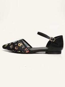 Damen Mode Pailletten Mesh Spitzschuh elegante Ballerinas