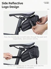 Bolsa de sillín de cáscara dura para bicicleta WEST BIKING de 1.8L - Bolsa de montar para bicicleta de ruta y de montaña - Accesorios de bicicleta bolsa de cola - Negro - Ver 10