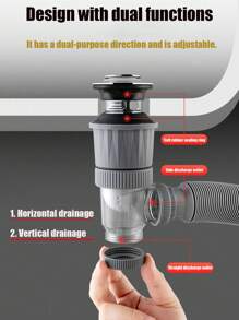 1件套排水套件（国际通用英文句子描述）这款单件式排水套件包含一根水槽排水管，具有防异味和防虫功能，非常适合厨房和浴室使用。浴室配件 浴室工具 - 銀色 - 查看 8