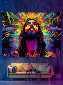 Blacklight UV-reactief wandtapijt Glow in the Dark Wandtapijt voor de slaapkamer