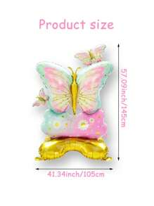 Globos decorativos con forma de mariposa con soportes, adecuados para fiestas, bodas, cumpleaños, baby showers y celebraciones del Día de la Madre con temática de mariposas