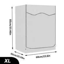 1pc Washer Cover, 210D Heavy Duty Oxford Waterproof Washer And Dryer Cover, Front Loading, 23.6x25.5x33.46 Inches, Silver For School,Office,Household,Travel,Bag,Organizer,Storage