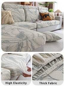 1pc Plush Jacquard Anti-Slip Sofa Seat Cover, Soft & Skin-Friendly, Modern Design, Pet/Scratch Resistant, Suitable For L-Shaped Sofa And 1/2/3/4-Seat Sofa, Applicable For All Seasons (Sold Individually) - Blue - View 8
