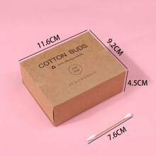 Double-Ended Makeup Swabs - 200PCs Bamboo & Plant-Based Fiber Tips With Kraft Storage Box | Cosmetic Tools For Eyeliner/Lipstick Correction + Nail Art Cleanup, Face Towel, Buds, Makeup Wipes - Brown - View 5