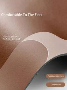 1pc Dark-Colored Minimalist Style Diatomite Technology Flocked Kitchen Mat. Highly Absorbent, Stain-Resistant, Anti-Slip And Easy To Clean. Can Be Used As Kitchen Mat, Dining Room Mat, Hallway Mat, Laundry Room Mat, Or For Room Decor. - Black and White - View 3