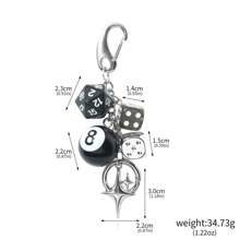 Fashion Cool Bag Pendant Black And White Dice String Pendant Bag Accessories, Hexagram And Cross Star Charm,Handmade Vintage 8 Ball Keychain, Cell Phone Car Pendant, Y2k Style Couple Pendant, Bowling Bag Pendant, Birthday Best Gift Party Gift Christmas Gift Anniversary Gift For Good Friend Girlfriend Boyfriend Family - Black and White - View 8