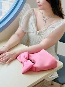 2026 Spring/Summer New Cute Pink Mini Bow Handbag, Wrist Bag, Cloud Bag Business Women's Casual Fashion Daily Commuter Bag, Suitable For Work, Shopping, Dating, Travel, College Students, Women's Bag, Daily Use